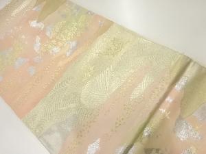 アンティーク　流水に花鳥模様織出し袋帯（材料）